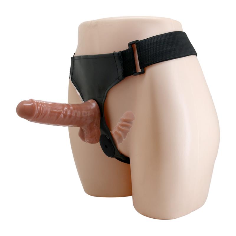 Arnes con Dildo Doble Retractil con Vibracion