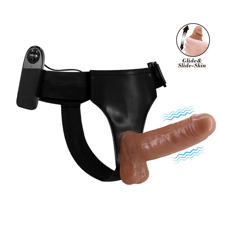 Arnes con Dildo Retractil con Vibracion