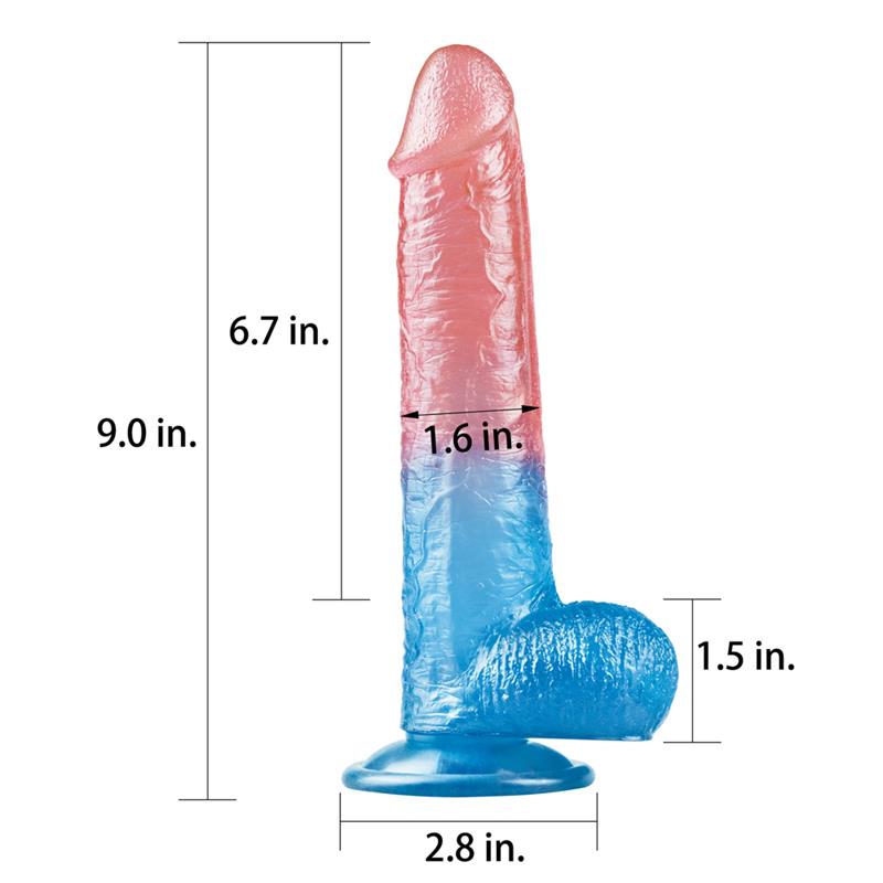 Dildo Dazzle Studsv 9 Rosa y Azul