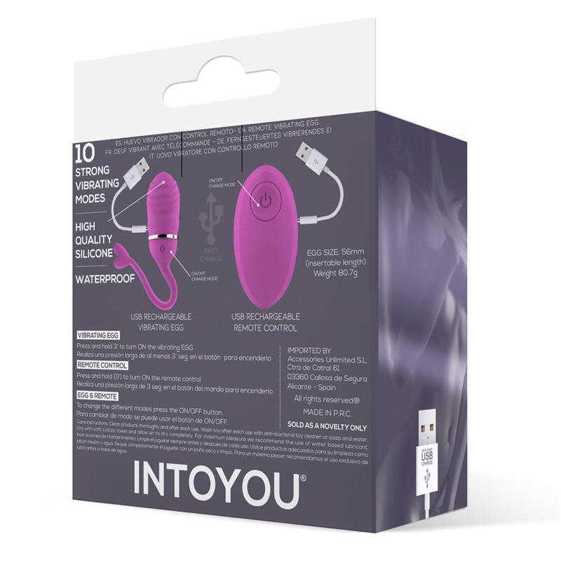 Huevo Vibrador Control Remoto Odise USB Silicona Rosa