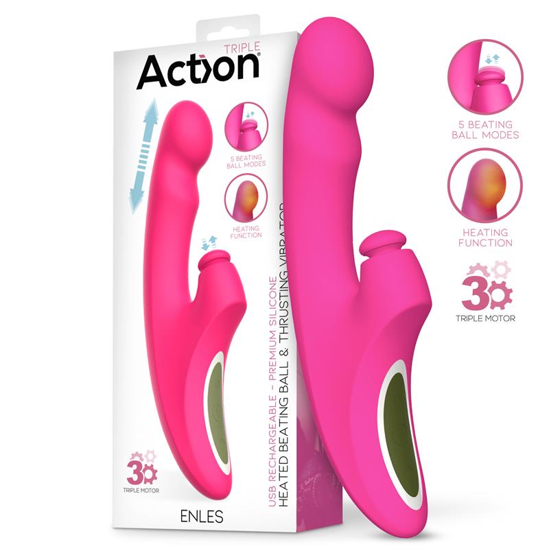 Enles Vibrador con Beating Ball Thrusting y Funcion de Calor