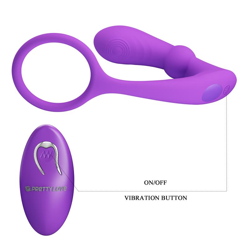 Warren Plug Anal y Anillo para el Pene con Vibracion y Pulsacion a Control Remoto