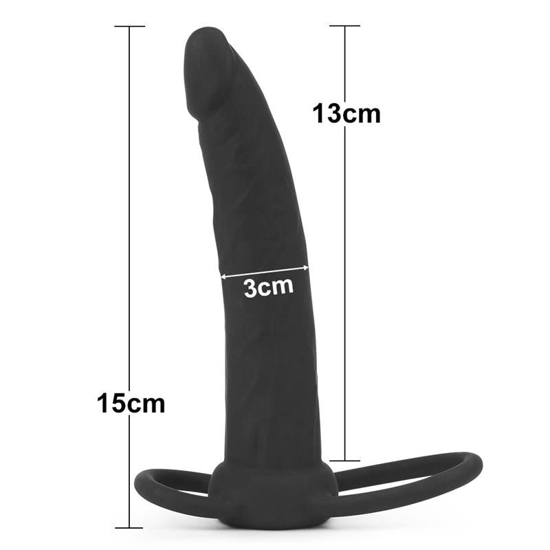 Dildo Anal con Doble Anillo Negro