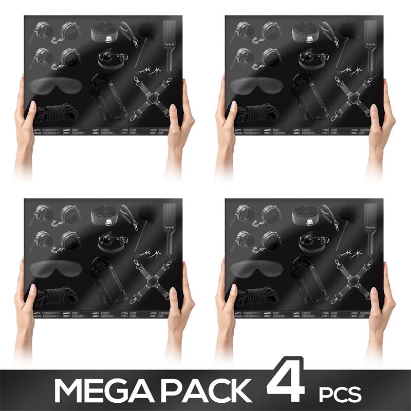 Pack de 4 Set Bondage 11 Piezas Negro