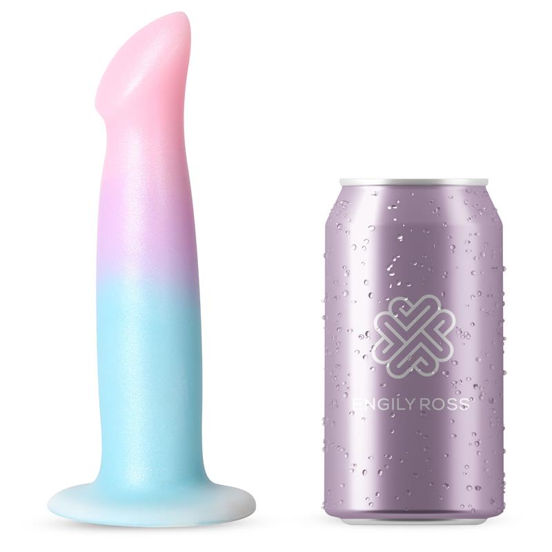 Dildo con Vibracion y Ventosa Color Degradado 17 cm