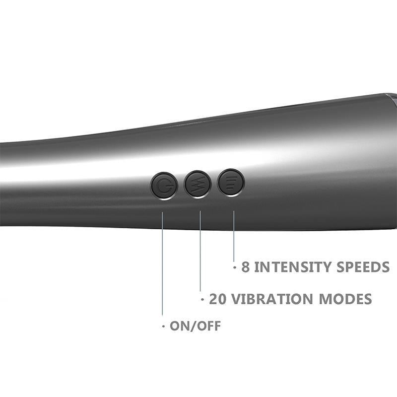 Graphity Wand Masajeador High Tech Super Potente Inalambrico USB Color Grafito Silicona