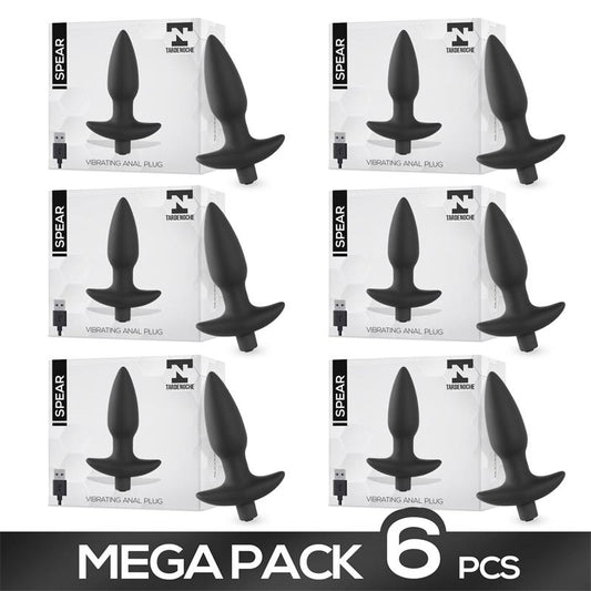 Pack de 6 Spear Plug Anal con Vibracion USB Silicona