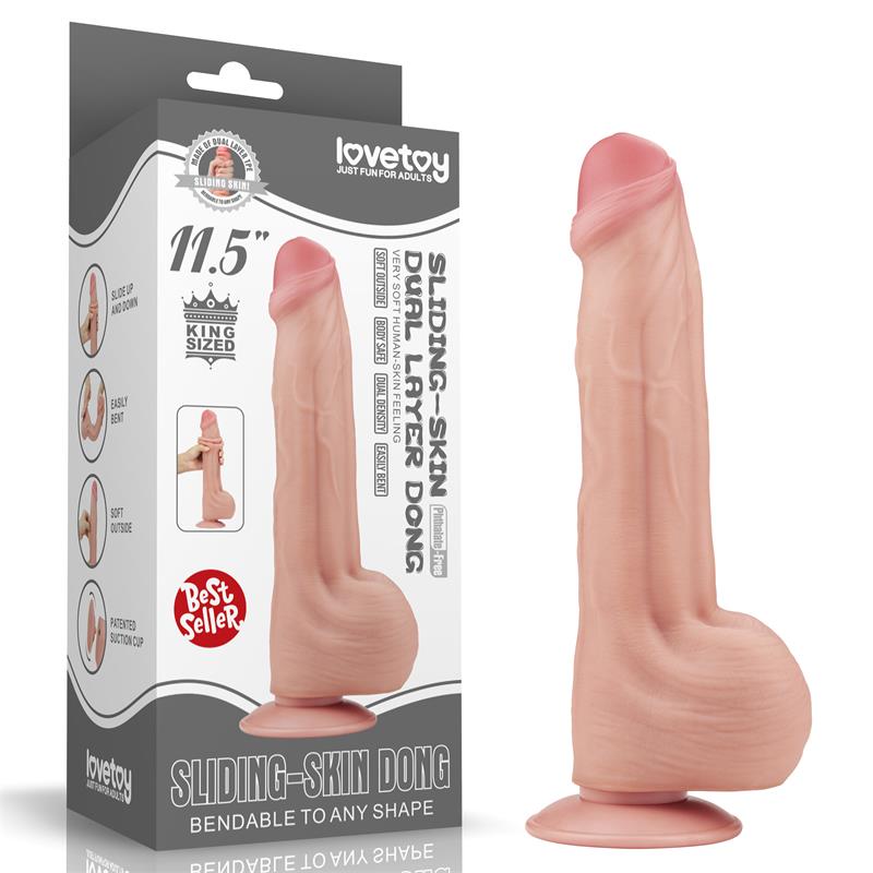 Dildo Dual Layer Piel Retractil 115