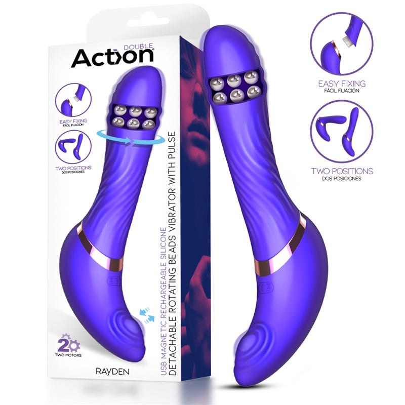 Rayden Vibrador con Pulsacion y Bolas Internas Desmontable Dos Posiciones