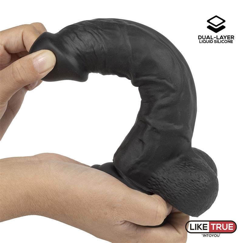 Dildo Realista Silicona Liquida Dual Layer 8 Negra