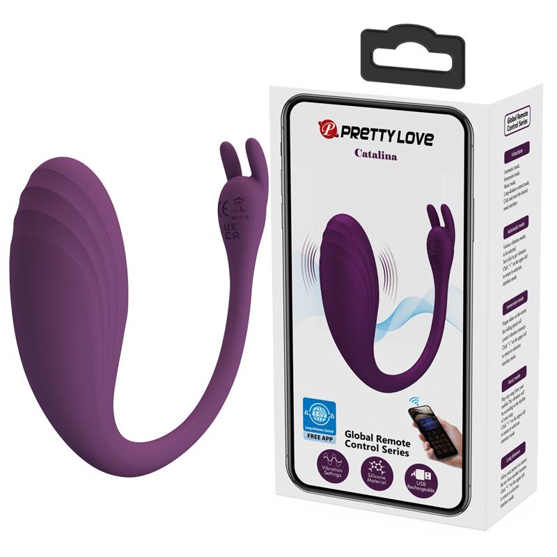 Catalina Huevo Vibrador con APP Purpura