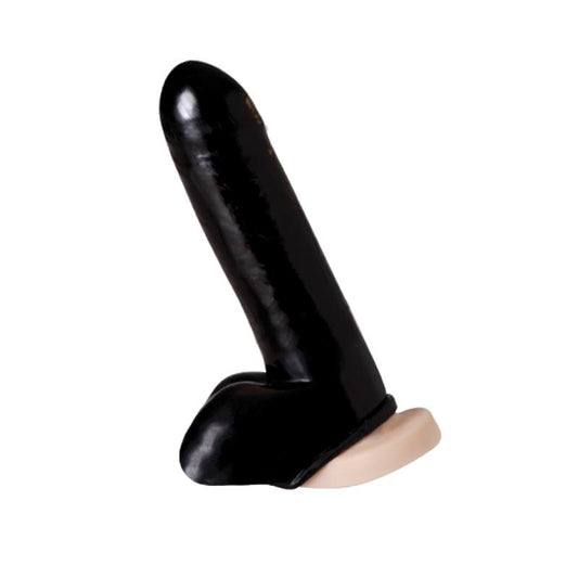 Rimba Latex Play Funda de Pene y Testiculos Color Negro