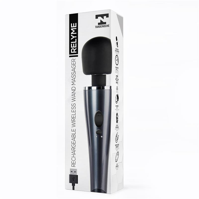 Wand Massager Relyme USB Silicone Black