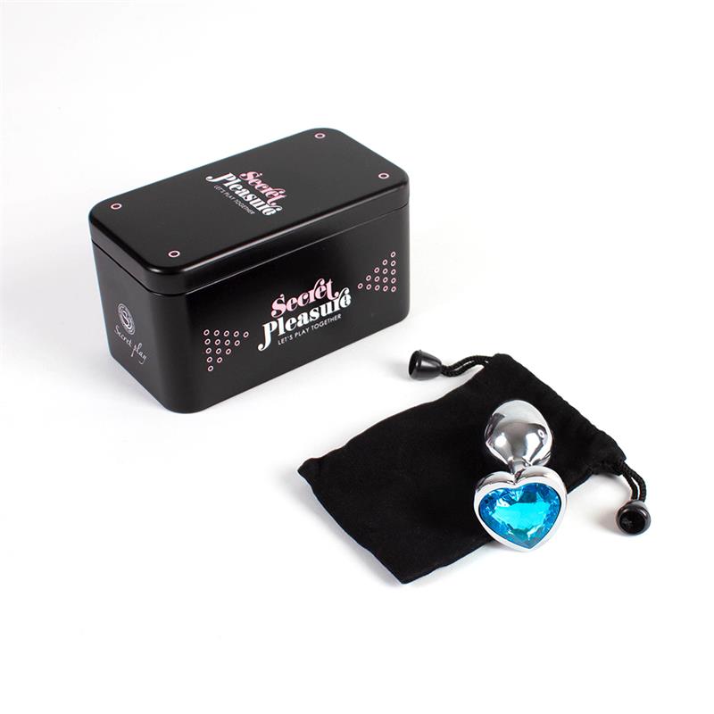 Plug Anal de Metal Corazon Azul Talla S