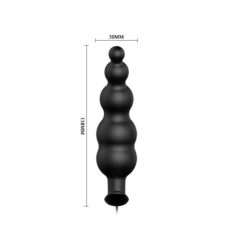 Vibrador Anal Burbujas Negro con Control Remo cl70