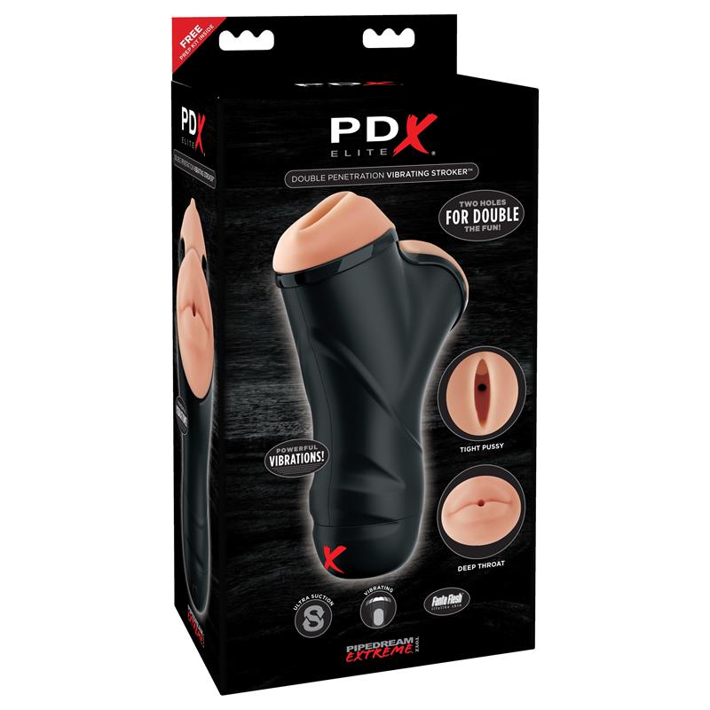 PDX Elite Masturbador de Doble Penetracion Vibrador