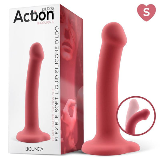 Bouncy Dildo Silicona Liquida Hiper Flexible 65 165 cm Talla S Burgundy