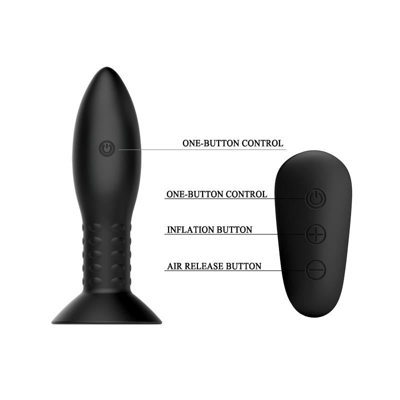 Plug Anal Inflable con Vibracion y Rotacion Control Remoto Mr Play