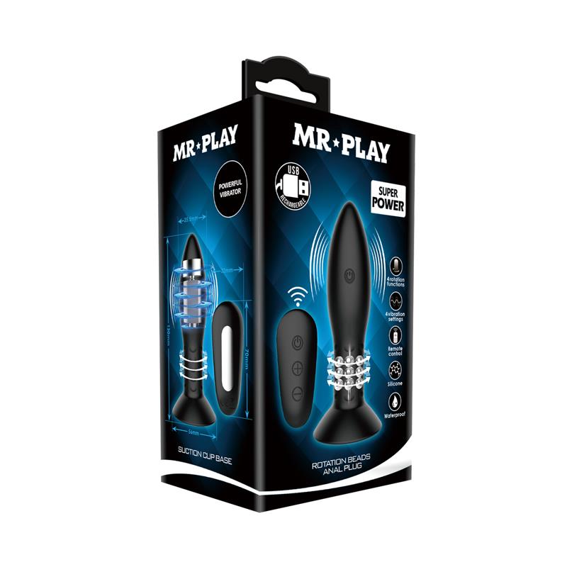 Plug Anal Inflable con Vibracion y Rotacion Control Remoto Mr Play