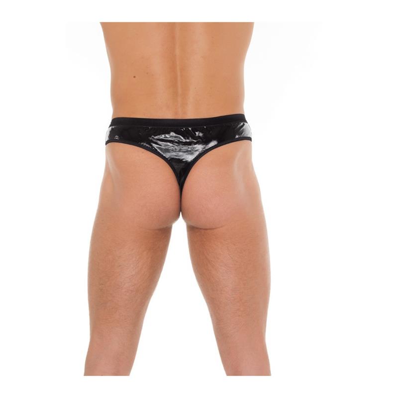 Tanga de PVC Negro Talla unica