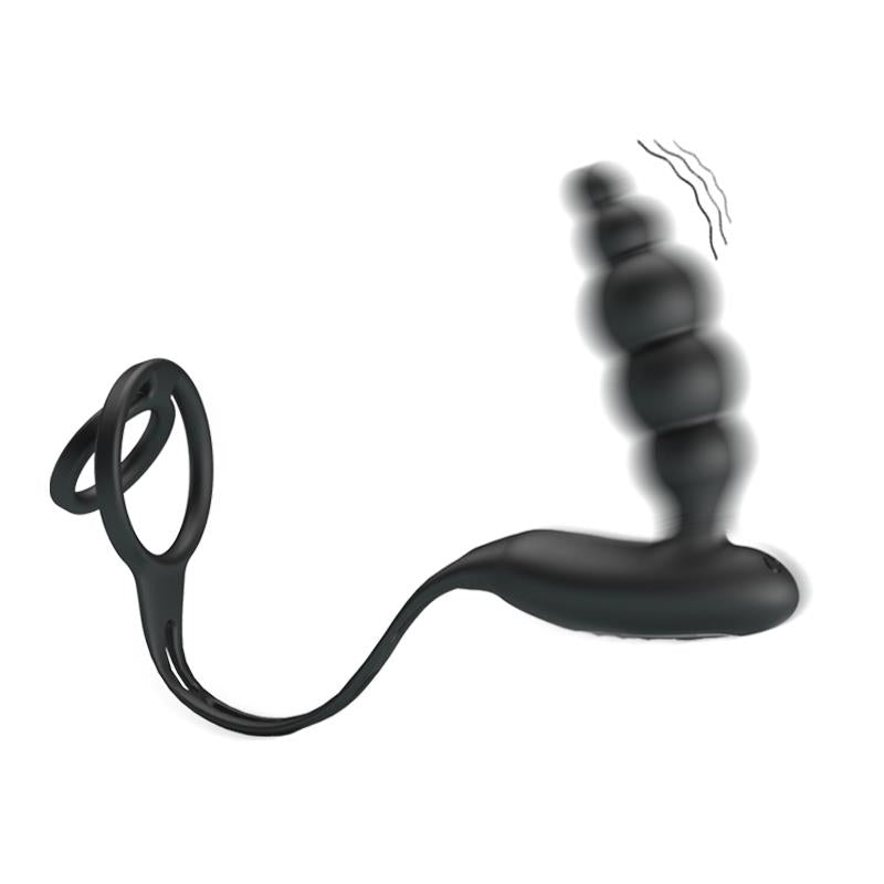 Plug Anal con Anillo para el Pene con Vibracion