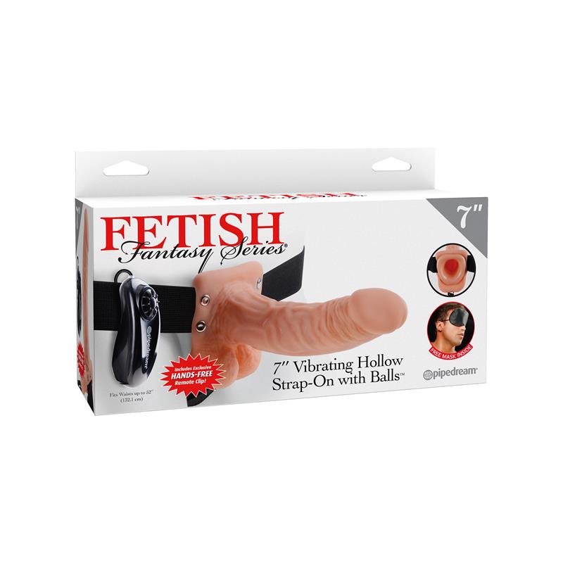 Fetish Fantasy Series Arnes Vibrador de 177 cm con Hueco y Testiculos Color Natural