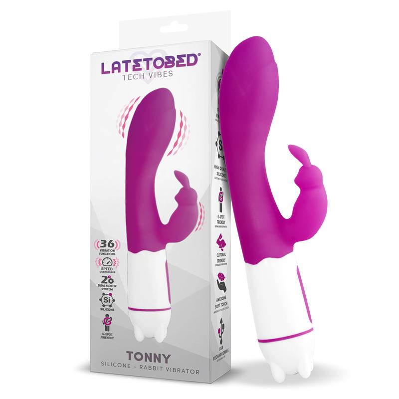 Tonny Vibrador USB Punto G 36 Funciones Silicona Purpura