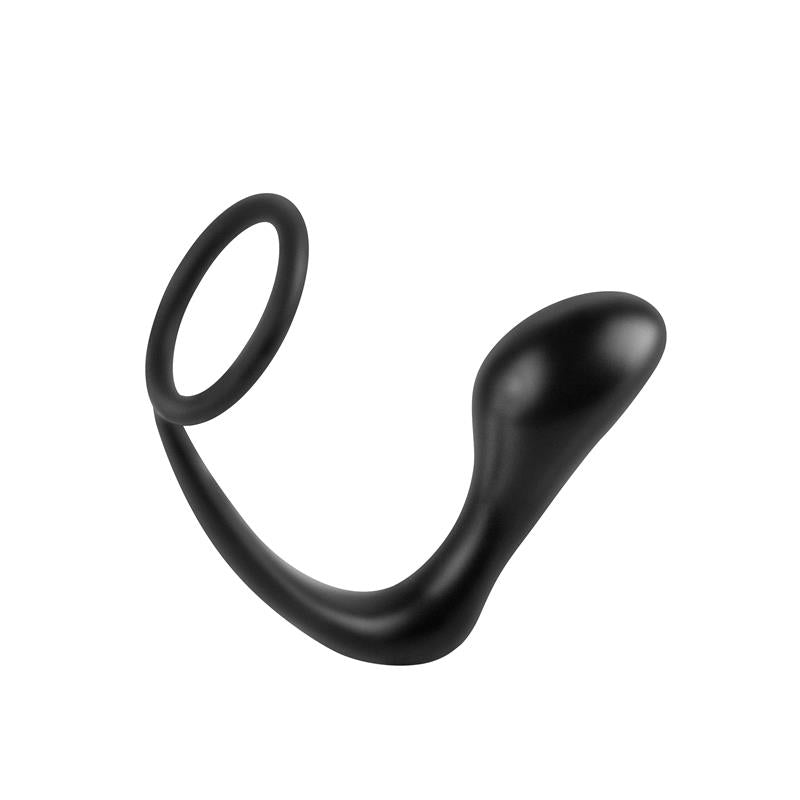 Estimulador Anal Ass Gasm Cockring Plug Color Negro