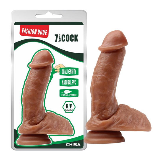 Dildo Dual Density Fashion Dude 185 x 43 cm Bronceado