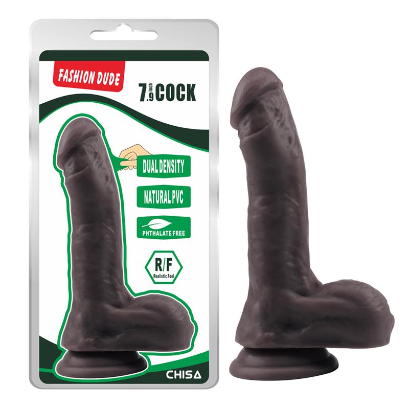 Dildo Dual Density Fashion Dude 205 x 45 cm Marron