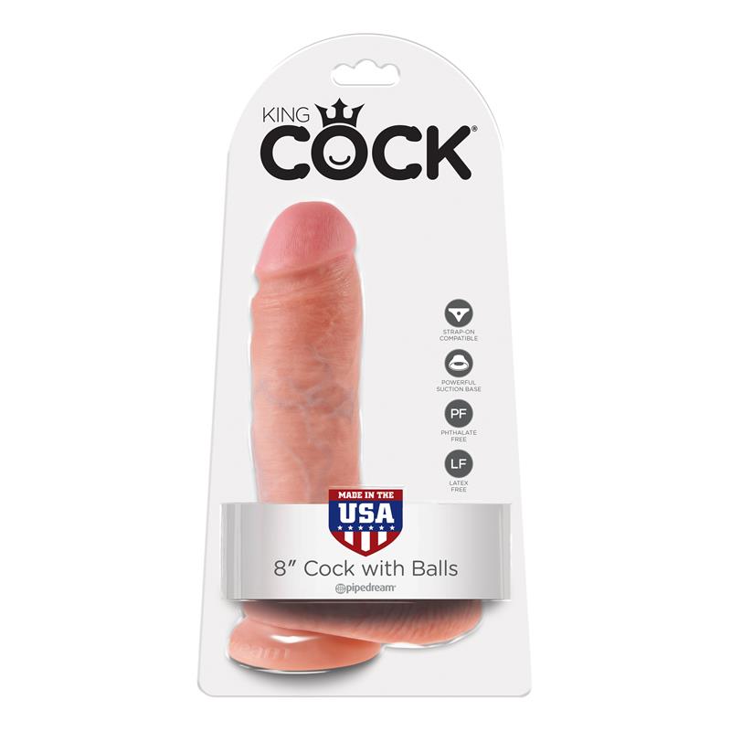 King Cock Pene con Testiculos de 8 Color Natural