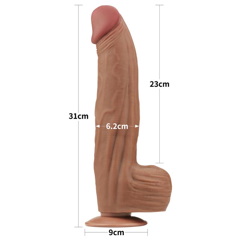 Dildo Dual Density Piel Deslizante 12