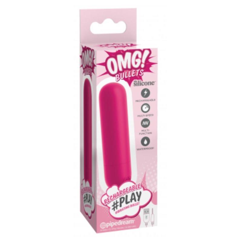 Bala Vibrador Play Recargeable USB 10 Funciones Fuchsia