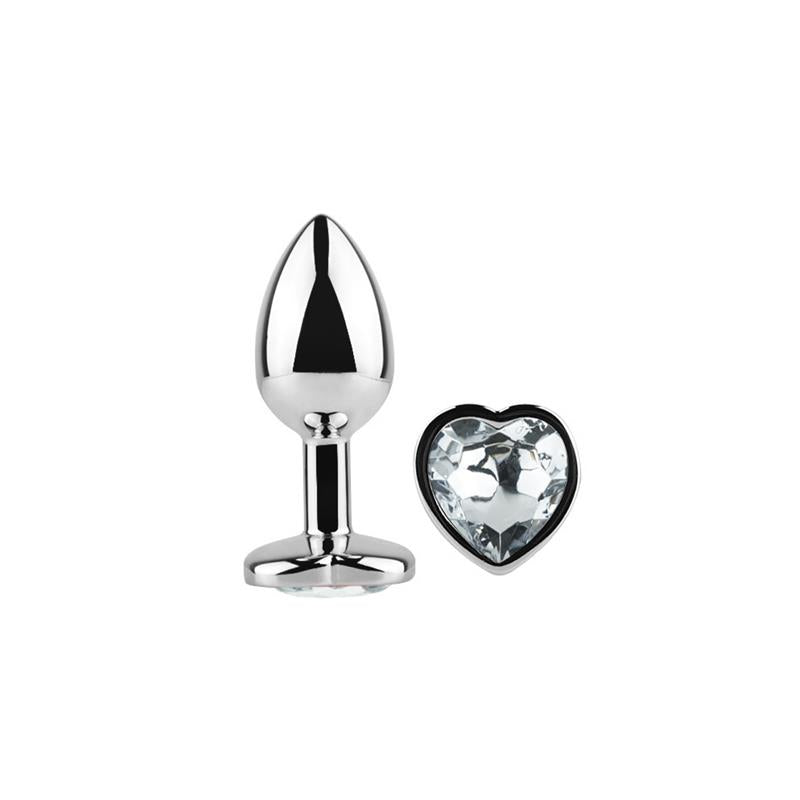 Plug Anal con Joya de Corazon Blanco Talla S