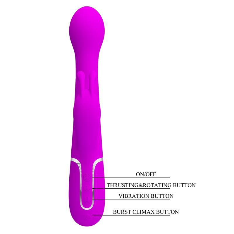 Vibrador con Thrusting y Bolas Rotatorias Dejon Rosa