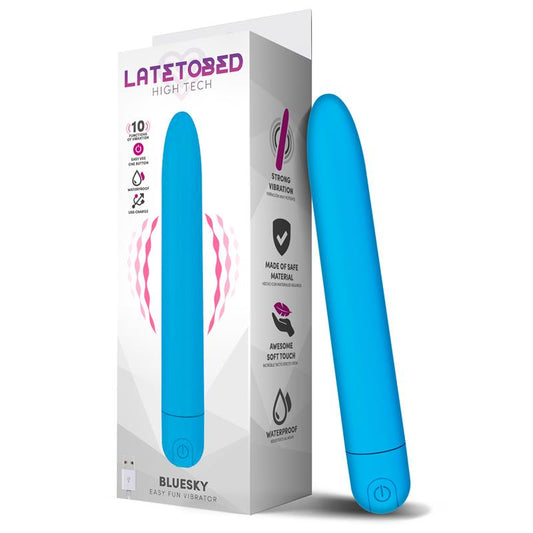 Bluesky Vibrador 10 Funciones 185 cm USB Azul Mate