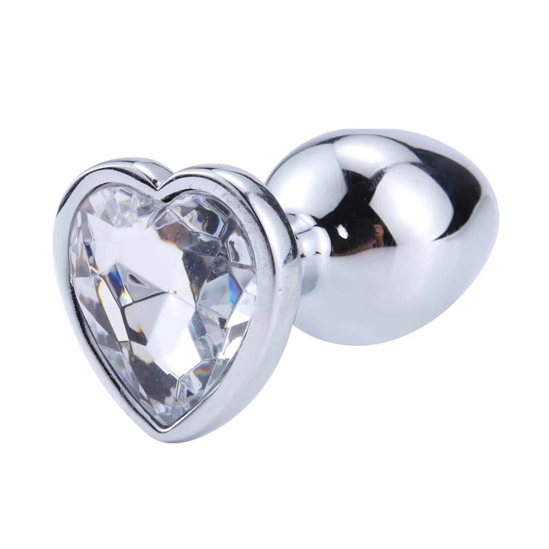 Plug Anal con Joya de Corazon Blanco Talla L