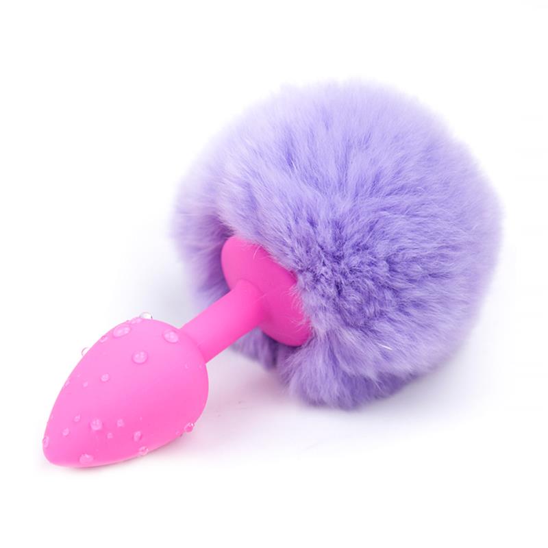 Plug Anal con Pompon Purpura Claro Talla S