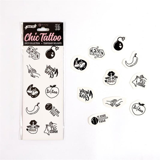 Set de 10 Tattoos Temporales Spicy Collection