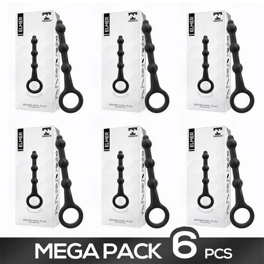 Pack de 6 Elmer Plug anal con Aro de Facil Extraccion