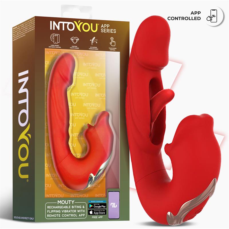 Mouty Vibrador con Funcion de Mordisqueo y Flipping con App