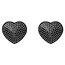 A750 Heart Nipple Covers with Crystals One Size