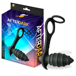 Aksten Vibrating Anal Plug with Testicle Ring