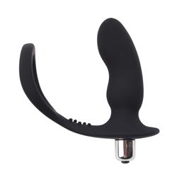 Black Penis Ring with Anal Plug