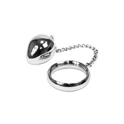 Penis Ring with Anal Egg Stainless Steel 40mm